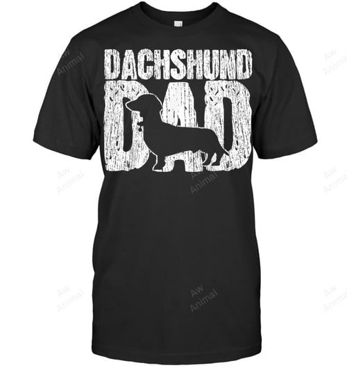 Dachshund Dad Wiener Father Fathers Day Vintage Men Tank Top V-Neck T-Shirt