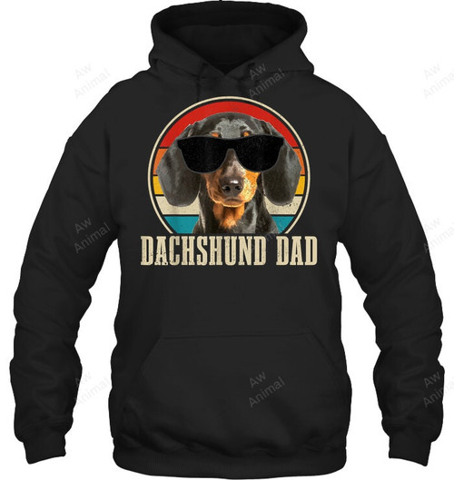 Dachshund Dad Vintage Sunglasses Funny Doxie Wiener Dog Sweatshirt Hoodie Long Sleeve