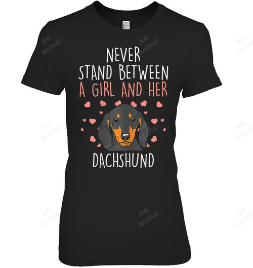 Never Stand Girl And Dachshund Weiner Dog Lover Women Tank Top V-Neck T-Shirt