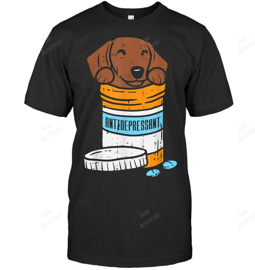 Antidepressant Dachshund Weiner Sausage Dog Men Tank Top V-Neck T-Shirt