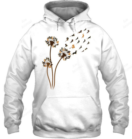 Dachshund Flower Fly Dandelion Funny Cute Dog Lover Sweatshirt Hoodie Long Sleeve
