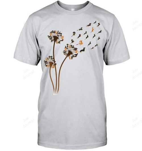 Dachshund Flower Fly Dandelion Funny Cute Dog Lover Men Tank Top V-Neck T-Shirt