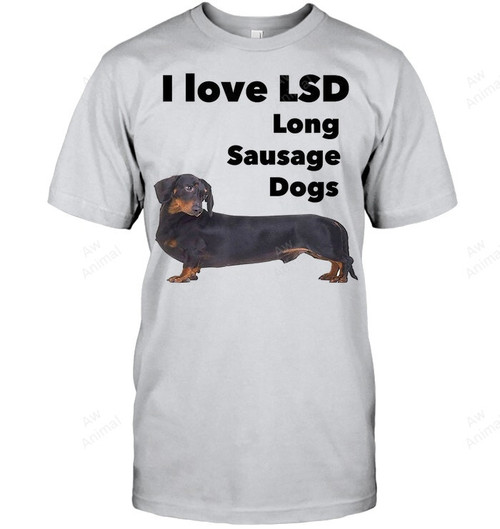 I Love Lsd Long Sausage Dogs Funny Wiener Dachshund Men Tank Top V-Neck T-Shirt