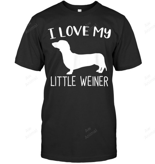 I Love My Little Weiner Dachshund Dog Lover Men Tank Top V-Neck T-Shirt