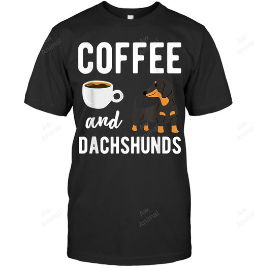 Coffee And Dachshunds Men Tank Top V-Neck T-Shirt