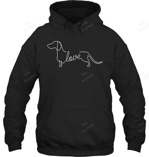 Dachshund Chiweenie Wiener Dog Love Art Sketch Sweatshirt Hoodie Long Sleeve