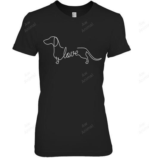 Dachshund Chiweenie Wiener Dog Love Art Sketch Women Tank Top V-Neck T-Shirt