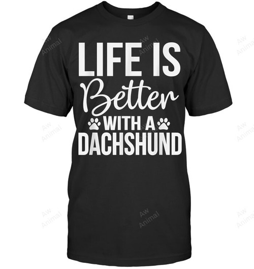 Life Better With A Dachshund Men Tank Top V-Neck T-Shirt