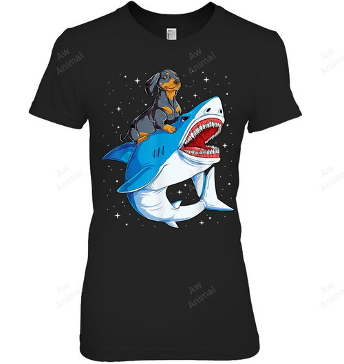 Dachshund Shark Kids Boys Space Galaxy Jawsome S Women Tank Top V-Neck T-Shirt