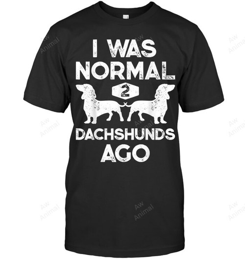 I Was Normal 2 Dachshunds Ago Funny Dog Lover Men Tank Top V-Neck T-Shirt