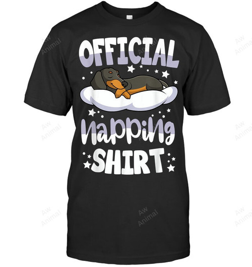 Sleeping Dachshund Pajama Dog Lover Official Napping Men Tank Top V-Neck T-Shirt