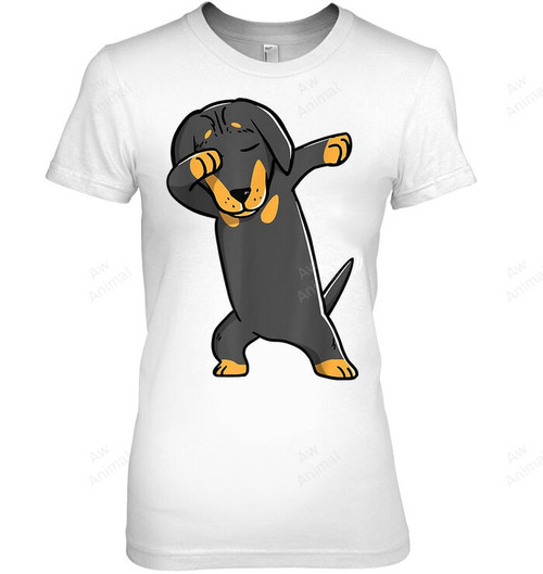 Dabbing Daschund Kids Wiener Dog Women Tank Top V-Neck T-Shirt