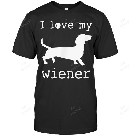 I Love My Wiener Dog Sweet Men Tank Top V-Neck T-Shirt