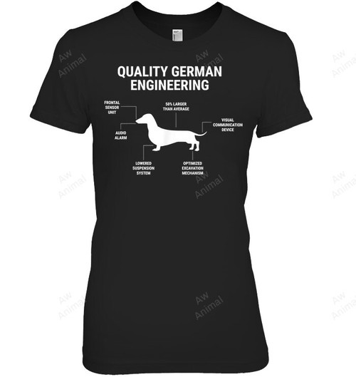 Quality German Engineering Funny Weiner Dog Joke Sarcastic German Dachshund Women Tank Top V-Neck T-Shirt
