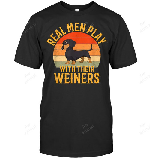 Real Men Play With Their Weiners Funny Dachshund Dog Men Tank Top V-Neck T-Shirt