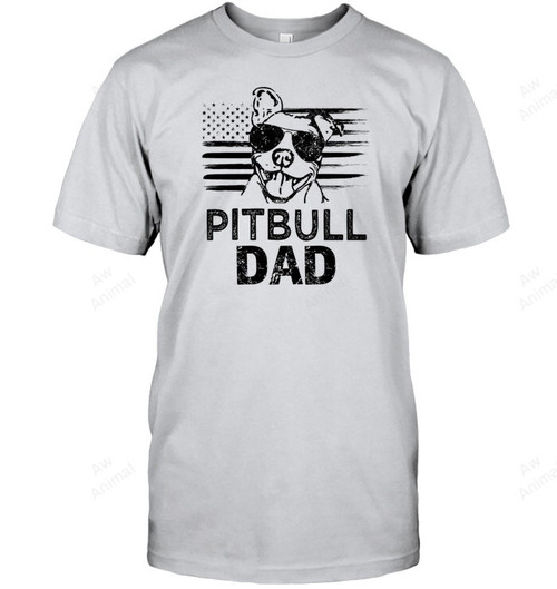 540 Proud Pitbull Dad Mens American Flag Men Sweatshirt Hoodie Long Sleeve T-Shirt
