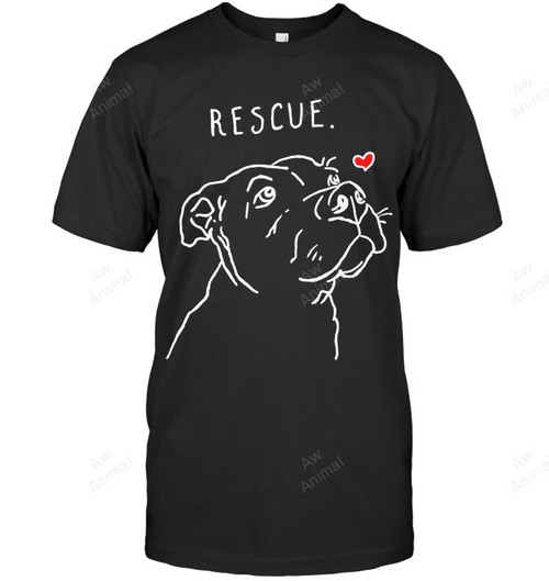 Rescue Love Pitbull Drawing Sweatshirt Hoodie Long Sleeve Men Women T-Shirt