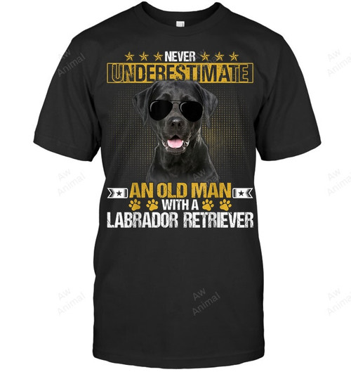 Old Man With Labrador Men Sweatshirt Hoodie Long Sleeve T-Shirt