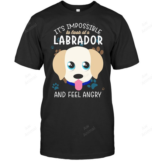 It's Impossible To Look At A Labrador And Feel Angry Sweatshirt Hoodie Long Sleeve Men Women T-Shirt