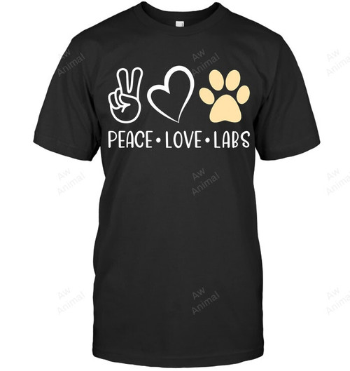 Peace Love Yellow Labs Funny Labrador Retriever Sweatshirt Hoodie Long Sleeve Men Women T-Shirt