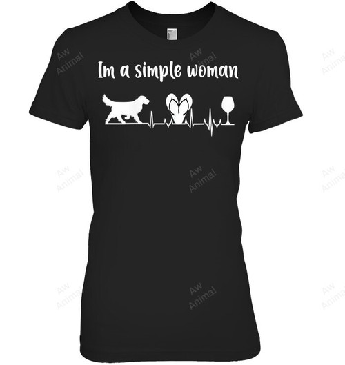 Im A Simple Woman Labrador Wine Flip Flops Dog Ekg Women Sweatshirt Hoodie Long Sleeve T-Shirt