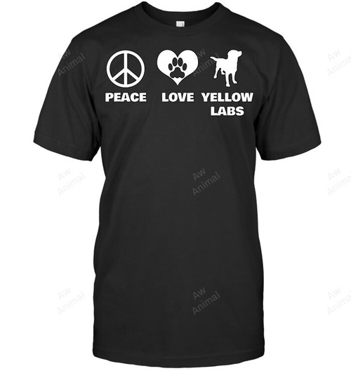 Peace Love Yellow Labs Funny Yellow Labrador Sweatshirt Hoodie Long Sleeve Men Women T-Shirt