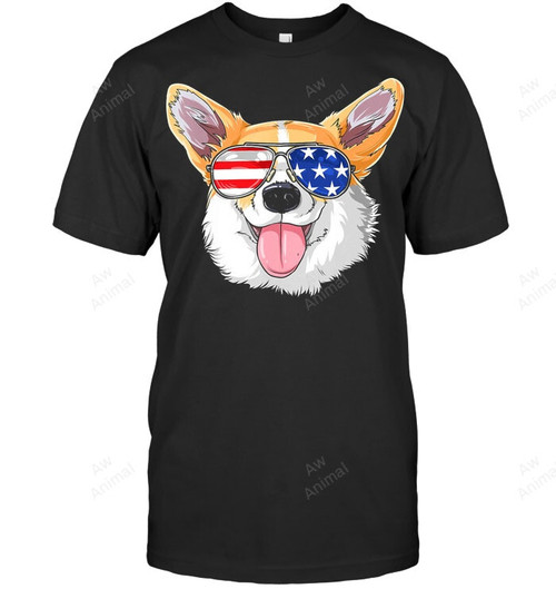 Corgi American Sunglasses 4th Of July Dog Puppy Usa Sweatshirt Hoodie Long Sleeve Men Women T-Shirt
