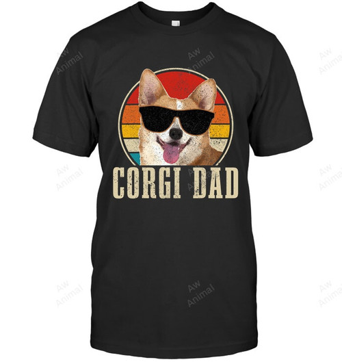 Corgi Dad Vintage Sunglasses Funny Corgi Dog Owner Men Sweatshirt Hoodie Long Sleeve T-Shirt