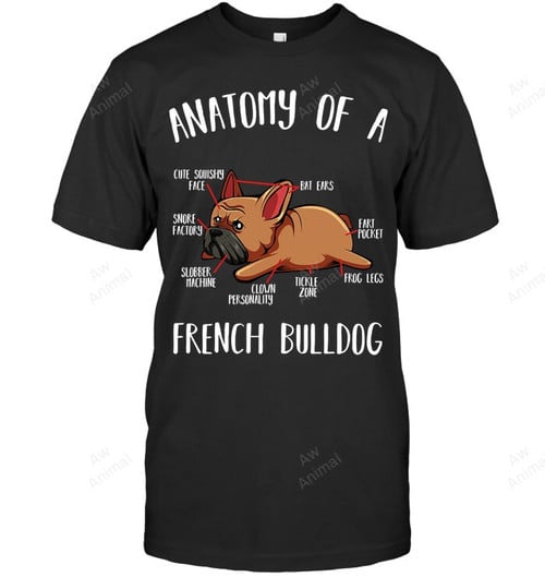 Anatomy Of A French Bulldog Frenchie Dog Lover Pet Animal Sweatshirt Hoodie Long Sleeve Men Women T-Shirt