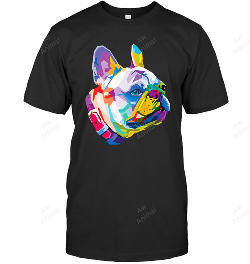 Colorful French Bulldog Cute Geometric Dog Pop Art Syle Sweatshirt Hoodie Long Sleeve Men Women T-Shirt