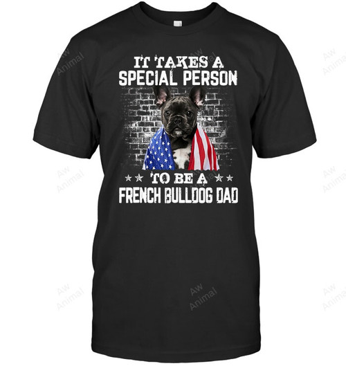 French Bulldog Dad With Proud American Flag Dog Father's Day Men Sweatshirt Hoodie Long Sleeve T-Shirt