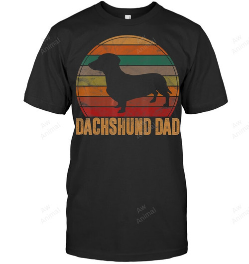 Retro Dachshund Dad Doxie Daddy Dog Owner Pet Father Men Sweatshirt Hoodie Long Sleeve T-Shirt