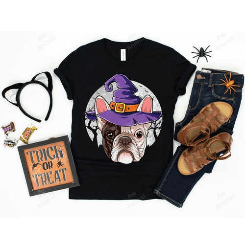 Trick Or Treat Frenchie Witch Halloween With Pumpkin