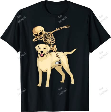 Skeleton Riding Labrador Lazy Halloween Costume