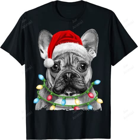 French Bulldog Santa Christmas Tree Lights Xmas