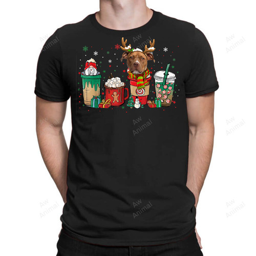 Cute Pitbull Dog Christmas Coffee Pajamas Xmas 1