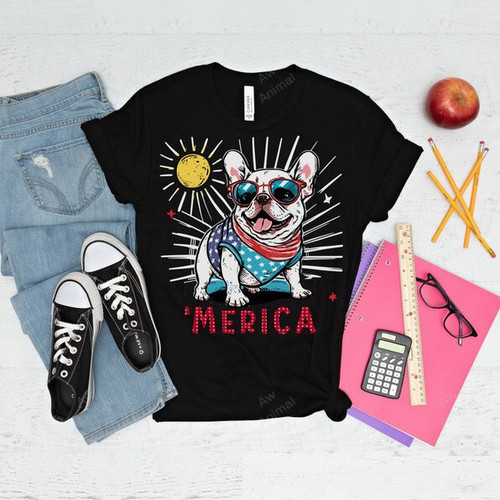 Merica Cute Funny French Bulldog Frenchie Happy 4th Of July