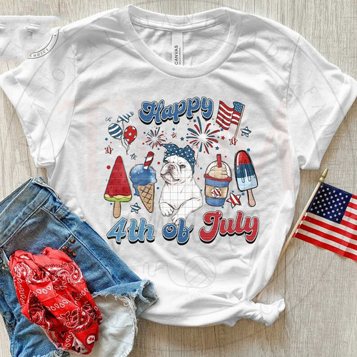 Happy 4th Of July American Flag French Bulldog Frenchie