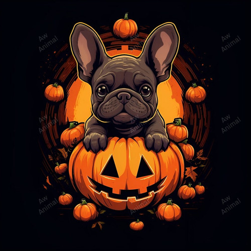 French Bulldog Halloween With Bumpkin