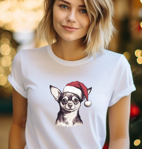 Chihuahua Wearing Santa Hat Christmas