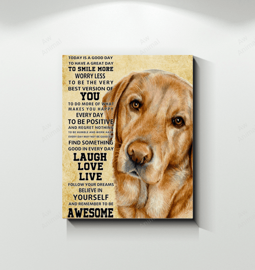 Canvas Labrador Laugh Love And Live