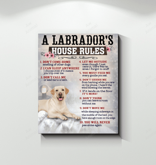 Yellow Labrador Canvas House Rules