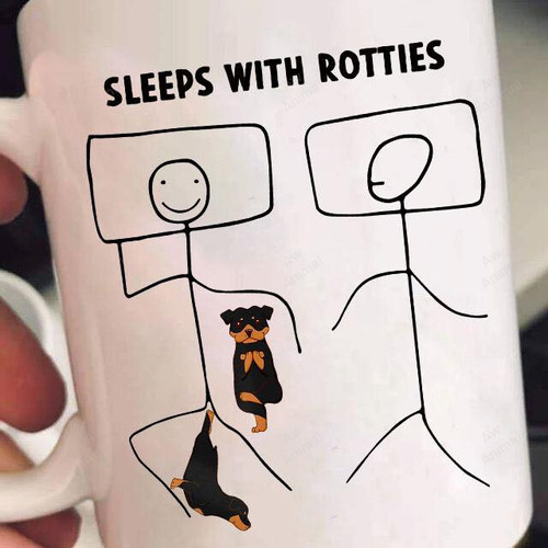 Funny Sleeps With Rotties Mug