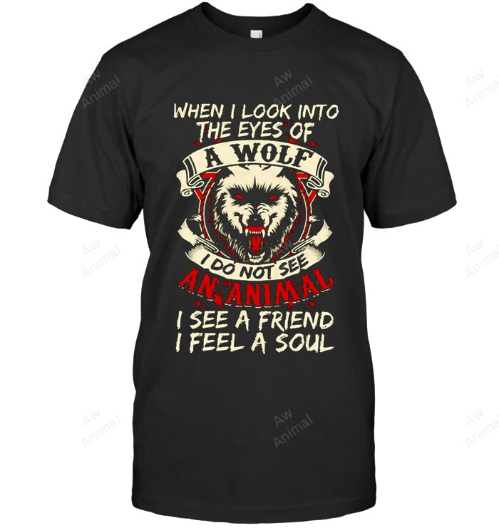 When I Look Into The Eye A Wolf Men Tank Top V-Neck T-Shirt