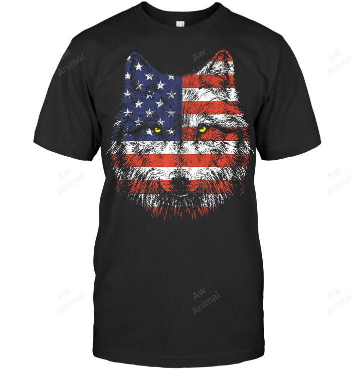 Wolf American Men Tank Top V-Neck T-Shirt