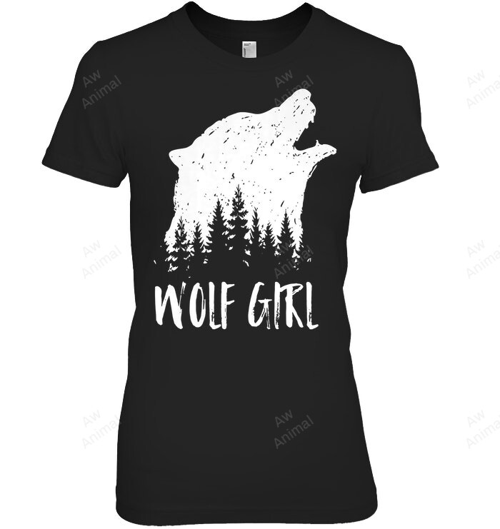 Wolf Girl Women Tank Top V-Neck T-Shirt
