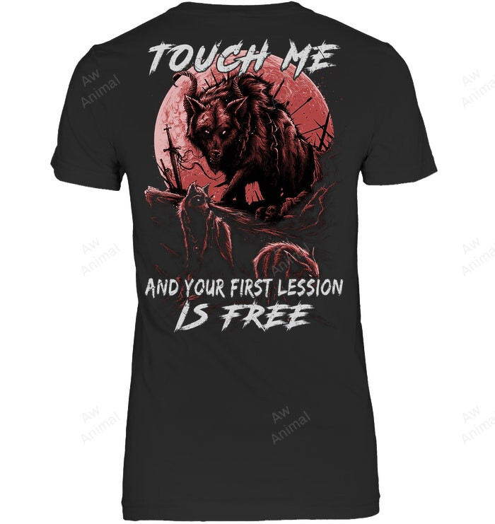 Touch Me And Your First Lesson Is Free Women Tank Top V-Neck T-Shirt