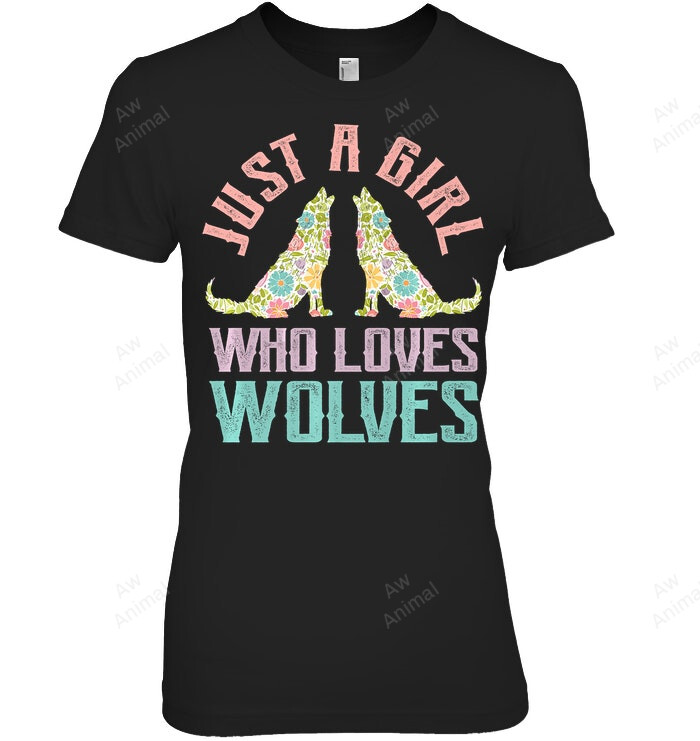 Just A Girl Who Loves Wolves Women Tank Top V-Neck T-Shirt