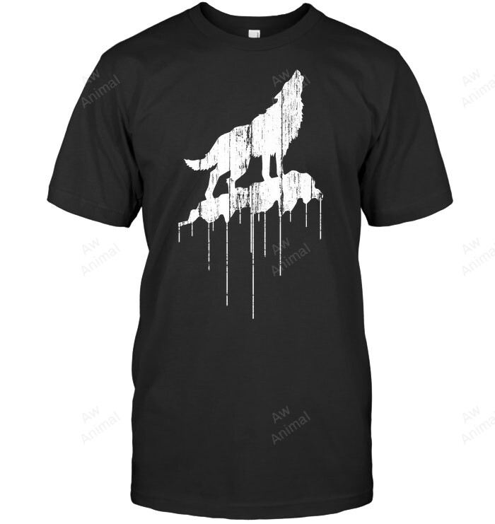 Wolf Howling Men Tank Top V-Neck T-Shirt