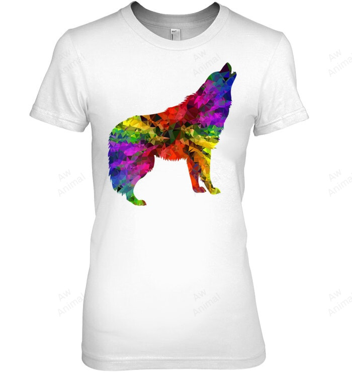 Wolf Howling Multiple Colors Women Tank Top V-Neck T-Shirt